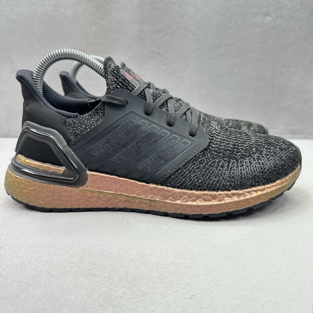 Womens 7 / 6Y adidas UltraBoost 20 Shoes Black / Signal Pink Athletic Sneakers